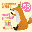 Make a Wish 58th Birthday Confetti-exploding Greetings Card