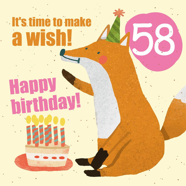 Make a Wish 58th Birthday Confetti-exploding Greetings Card