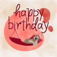 Happy Birthday Sloth Lying In Hammock Confetti-exploding Greetings Card