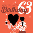 Wish You Happy 63rd Birthday Confetti-exploding Greetings Card