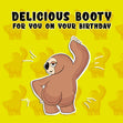 Happy Birthday Sloth Booty Confetti-exploding Greetings Card