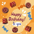 Happy Birthday Sweets Confetti-exploding Greetings Card
