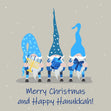 Gnomes Happy Hanukkah Merry Christmas Confetti-exploding Greetings Card