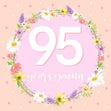 95 Years Young Confetti-exploding Greetings Card