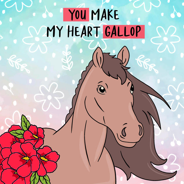 You Make My Heart Gallop Beautiful Horse Valentine's Day Confetti-exploding Greetings Card