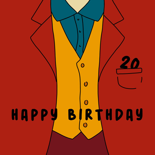 Red Blazer 20th Birthday Confetti-exploding Greetings Card