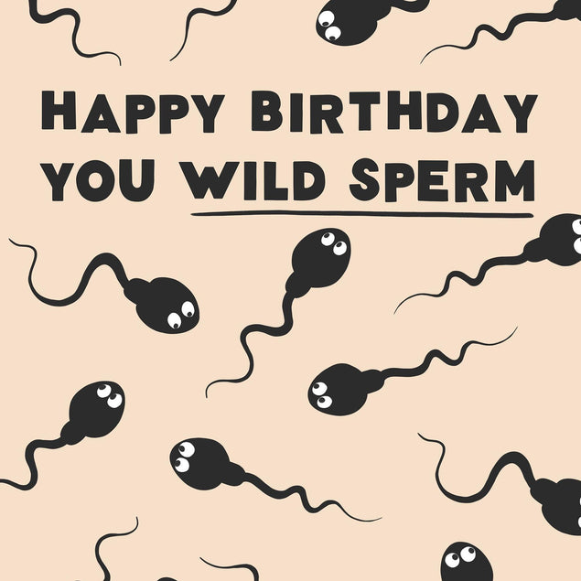 Wild Sperm Birthday Confetti-exploding Greetings Card