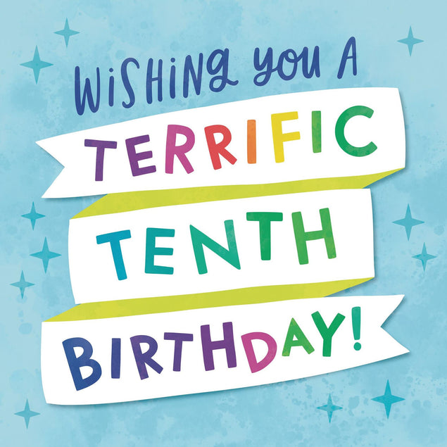 Terrific Tenth Confetti-exploding Greetings Card