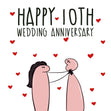 Suffocating Love Happy 10th Wedding Confetti-exploding Greetings Card