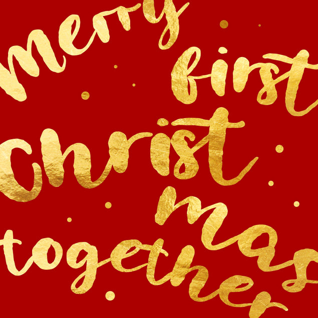 Merry First Christmas Together Minimalist Confetti-exploding Greetings Card