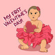My First Valentine's Day Charming Baby Confetti-exploding Greetings Card