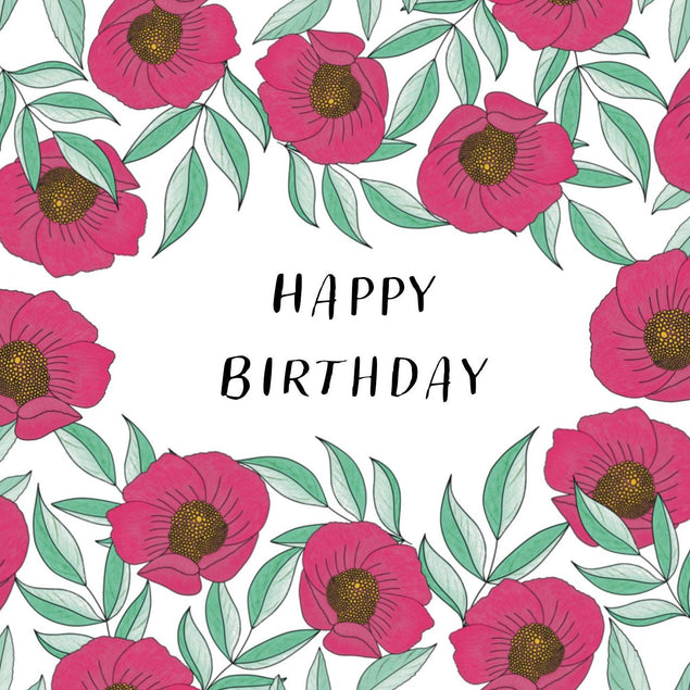 Gentle Poppies Birthday Confetti-exploding Greetings Card