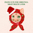 Feline Cute For Christmas Cat In Santa Hat Confetti-exploding Greetings Card