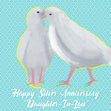 Happy Silver Anniversary Daughter-in-law Pigeon Couple Confetti-exploding Greetings Card