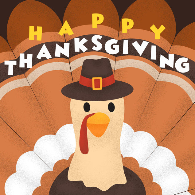 Happy Thanksgiving Turkey In A Hat Confetti-exploding Greetings Card