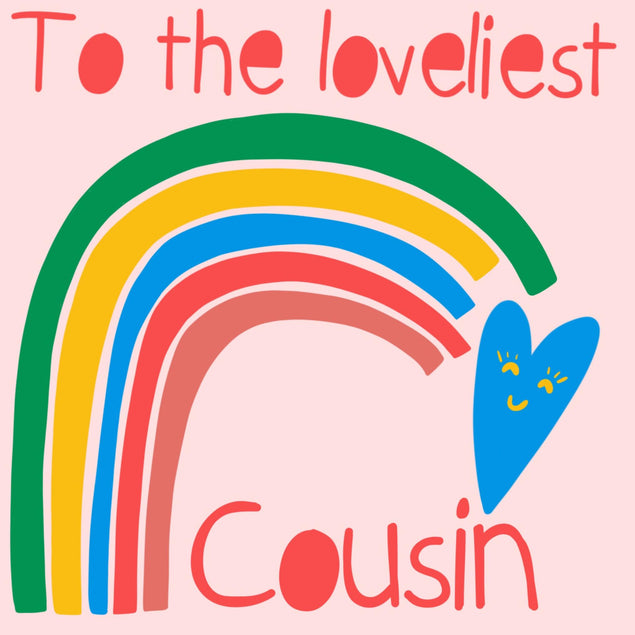 Loveliest Cousin Rainbow Heart Confetti-exploding Greetings Card