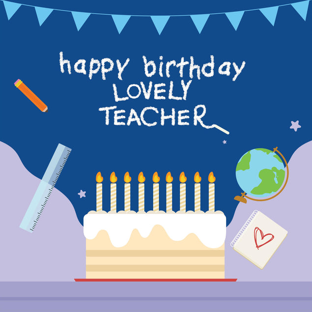 Lovely Teacher Happy Birthday Confetti-exploding Greetings Card
