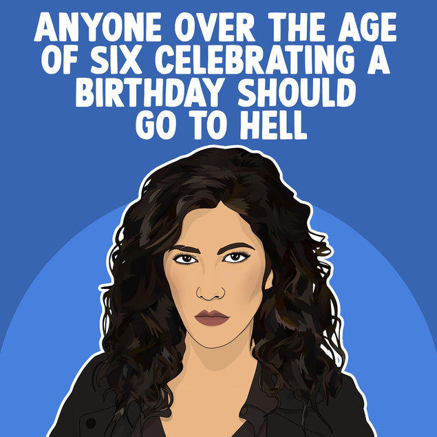 Hell Happy Birthday Blue Confetti-exploding Greetings Card