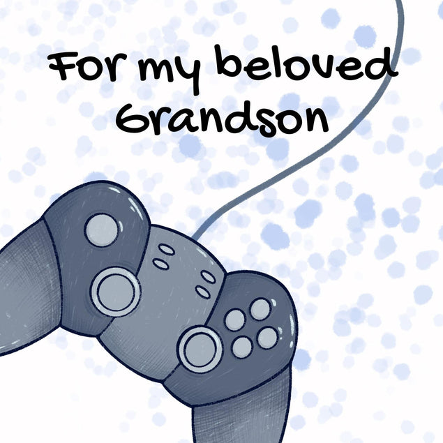 For My Beloved Grandson PS Controller Confetti-exploding Greetings Card