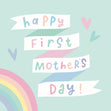 Happy First Mother's Day Rainbow And Hearts Confetti-exploding Greetings Card