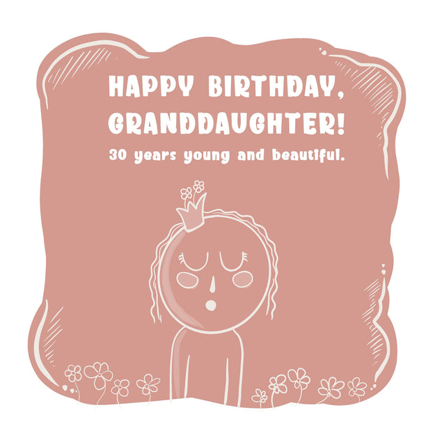 Happy 30th Birthday Granddaughter Young And Beautiful Confetti-exploding Greetings Card
