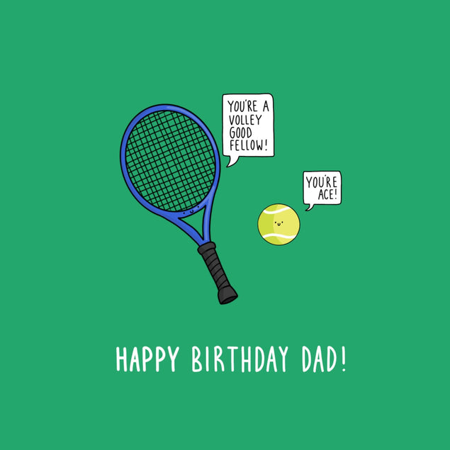Funny Tennis Dad Birthday Confetti-exploding Greetings Card