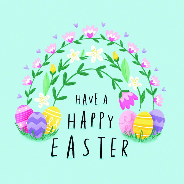 Flower Rainbow Easter Confetti-exploding Greetings Card