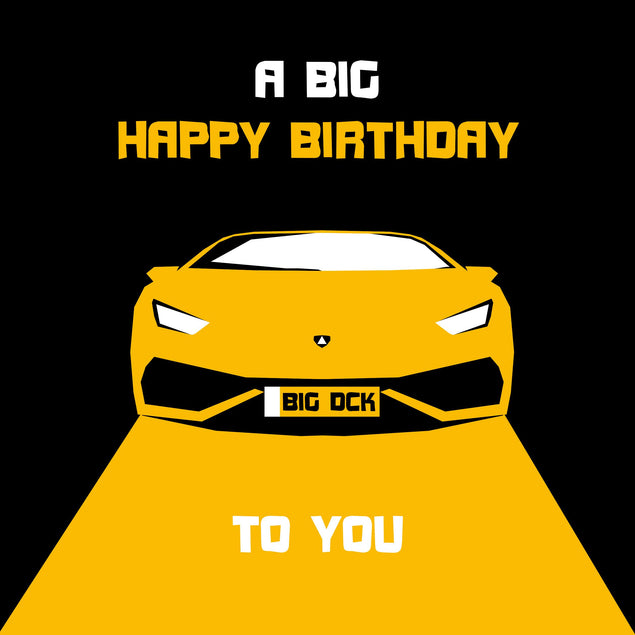 Happy Birthday Yellow Sports Car Confetti-exploding Greetings Card