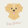 Happy Birthday Golden Retriever Puppy Confetti-exploding Greetings Card