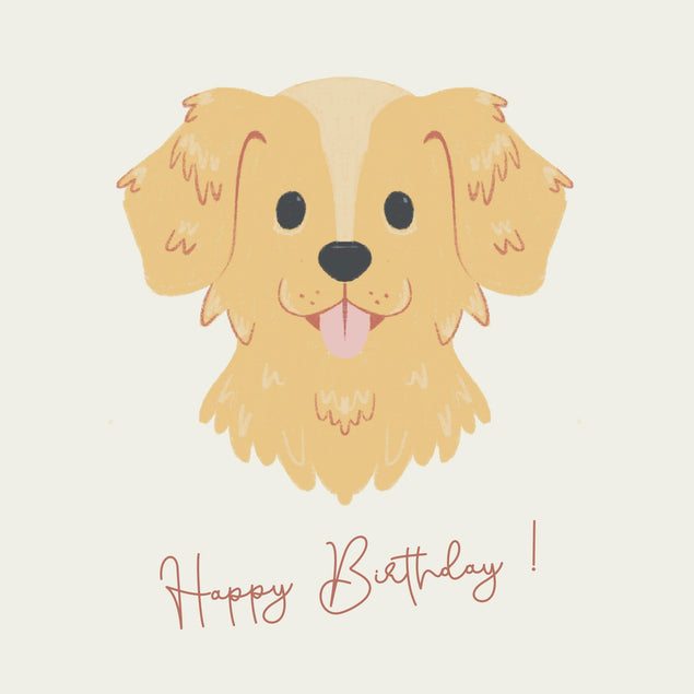 Happy Birthday Golden Retriever Puppy Confetti-exploding Greetings Card