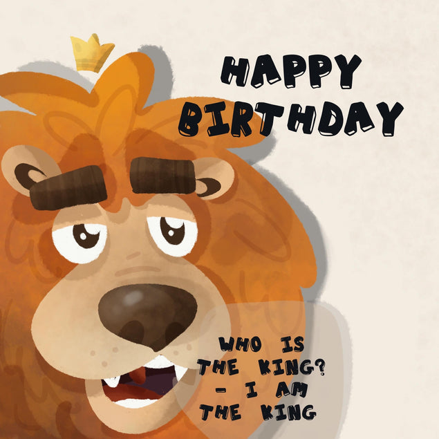 Happy Lion Happy Birthday Confetti-exploding Greetings Card
