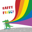 Happy Pride Crocodile Confetti-exploding Greetings Card