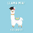 Llama Mia Graduation Confetti-exploding Greetings Card