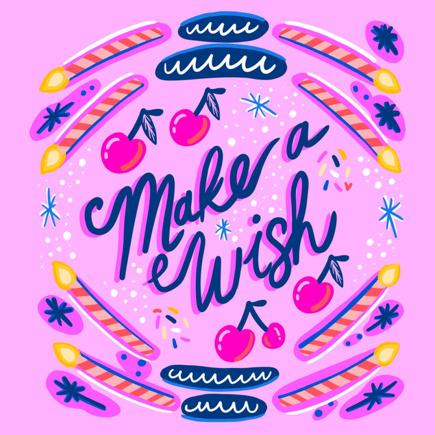 Candles And Cherries Make A Wish Birthday Confetti-exploding Greetings Card