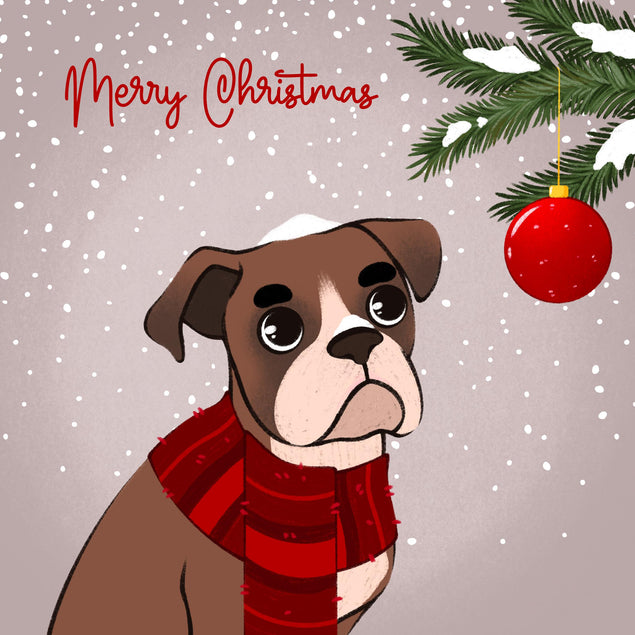 Merry Christmas Boxer And Bauble Confetti-exploding Greetings Card