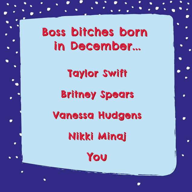 Boss Bitch December Birthday Confetti-exploding Greetings Card