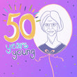 Niece 50 Years Young Birthday Confetti-exploding Greetings Card