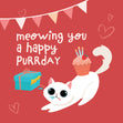 Cat Happy Purrday Confetti-exploding Greetings Card