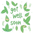 Get Well Soon Leaves Confetti-exploding Greetings Card