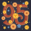 Night Flowers Happy 95th Birthday Confetti-exploding Greetings Card