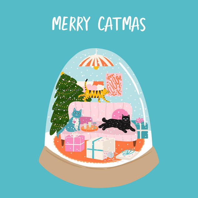 Merry Catmas Christmas Confetti-exploding Greetings Card
