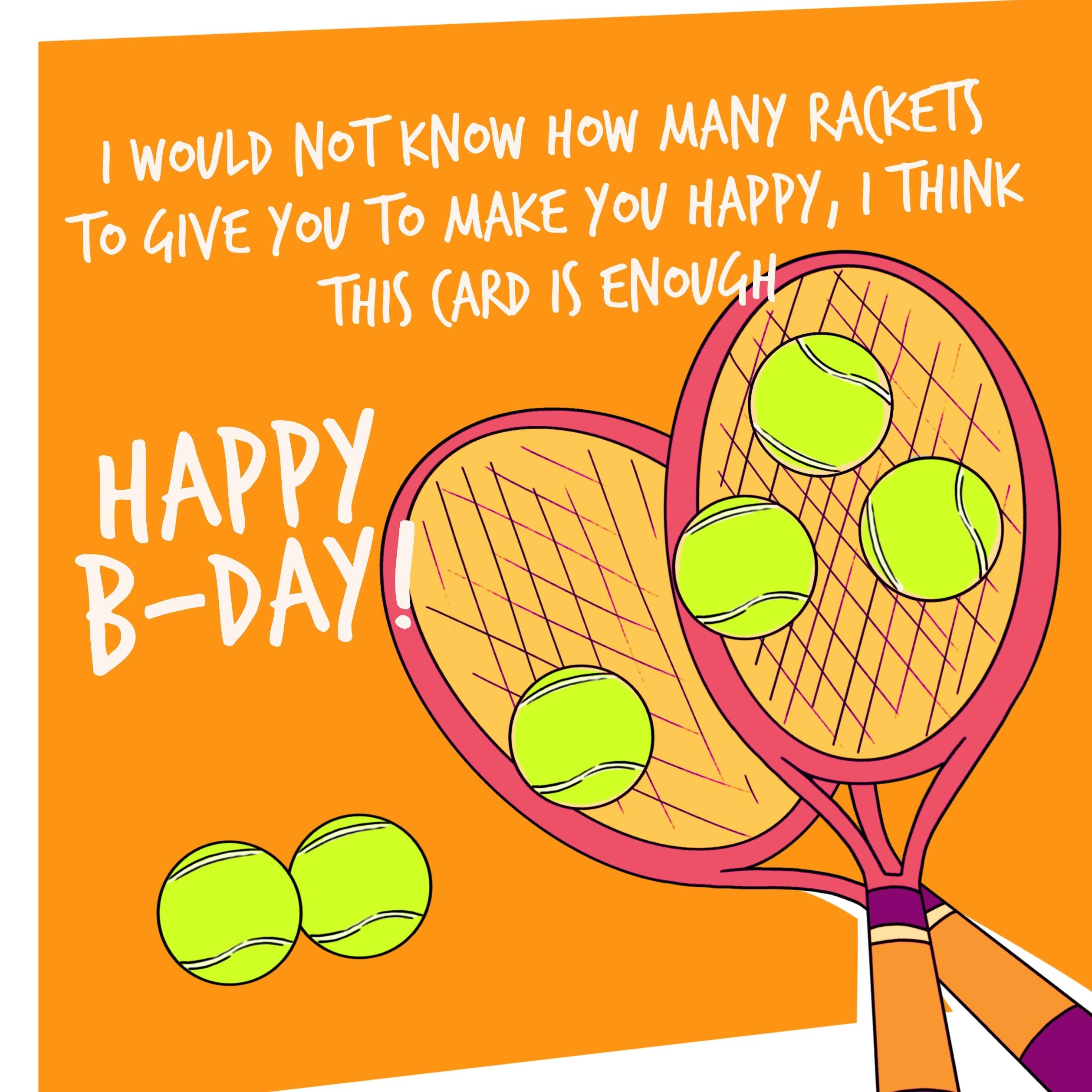 Tennis Rackets Happy Birthday Confetti-exploding Greetings Card – Boomf