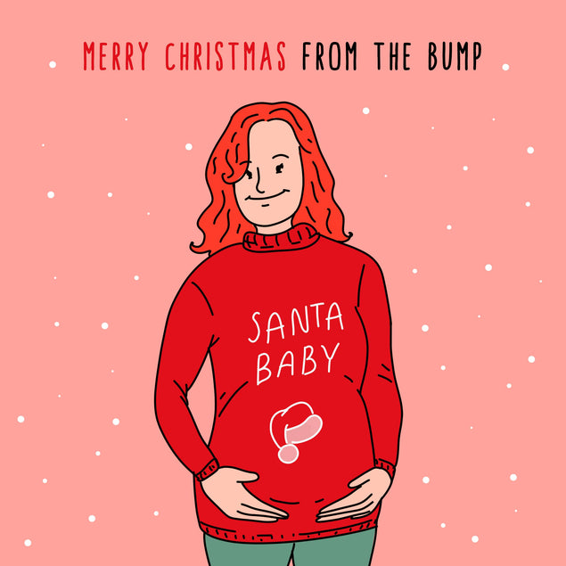 Merry Christmas From The Bump Santa Baby Confetti-exploding Greetings Card