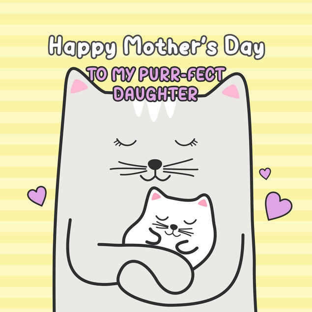 To My Purr-fect Daughter Confetti-exploding Greetings Card