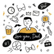 Love You Dad Doodle Confetti-exploding Greetings Card