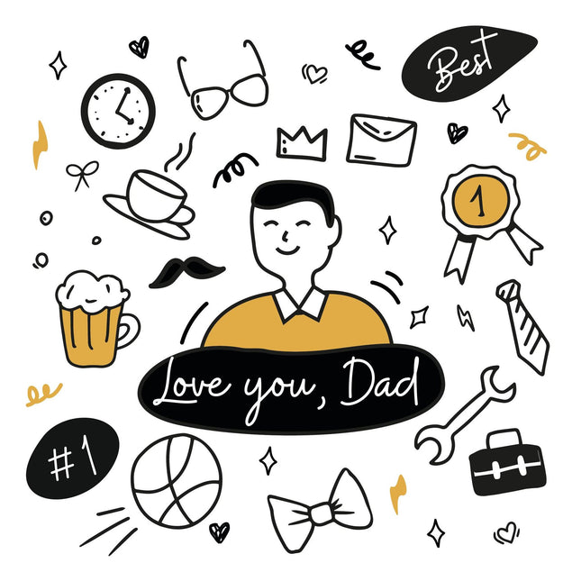 Love You Dad Doodle Confetti-exploding Greetings Card