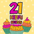 Happy 21st Birthday Daughter Pile Of Cupcakes Confetti-exploding Greetings Card
