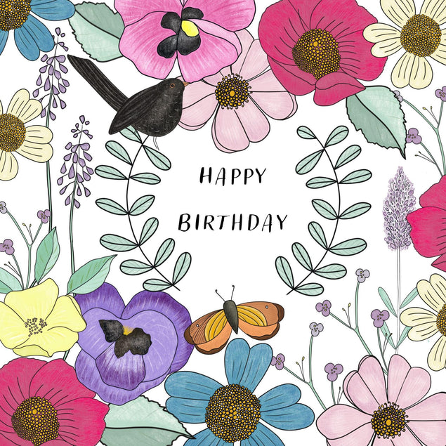 Bright Blooms Birthday Confetti-exploding Greetings Card