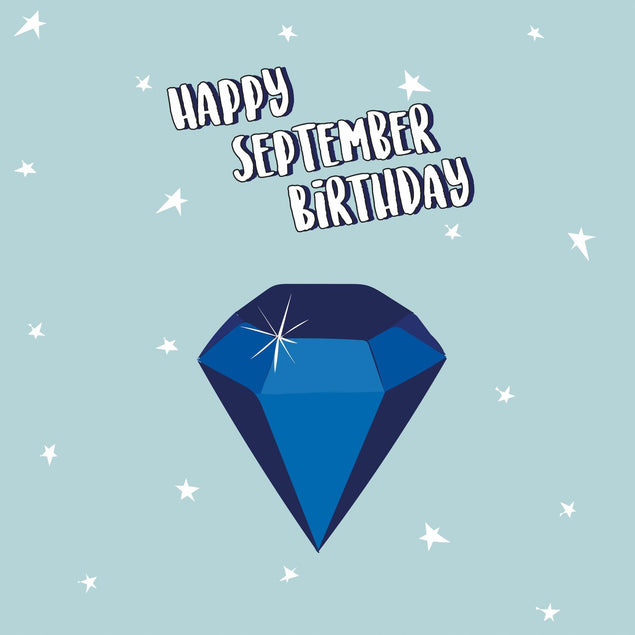 Sapphire September Birthday Confetti-exploding Greetings Card