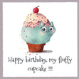 Happy Birthday Cat Fluffy Cupcake Confetti-exploding Greetings Card